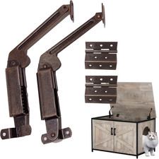 Antique Bronze Lid Support Hinges & Two Folding Hardware Hinge, Set of 4 picture