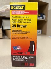 3M 35-BROWN-3/4X66FT PROFESSINAL GRADE VINYL ELECTRICAL TAPE (BROWN 10 PACK) picture