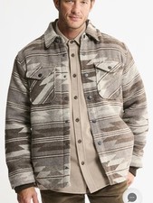 Jachs New York Sherpa Lined Wool Blend Jacket Stone Aztec M NWT picture