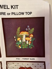 VTG Crewel Embroidery Kit Mushroom Forest Glen Family Circle *Started READ picture
