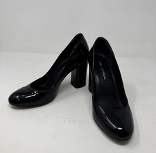 Via Spiga V-Carmen Black Patent Leather Block Heel Pumps Women's US 5.5 M picture
