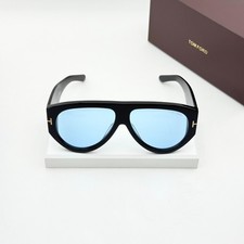 Tom Ford Bronson TF1044 Sunglasses Black Frame Blue Lens Unisex 60-12-140 picture