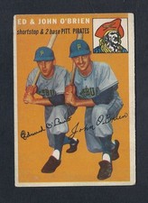 1954 TOPPS #139 O'BRIEN BROTHERS - PITTSBURGH PIRATES - UNIQUE CARD picture