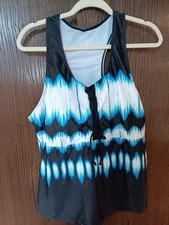 NEW-XXL LALAGEN Women's Plus Size Rash Guard Tankini  Top Only-Swimwear picture