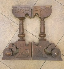 ~ PAIR OF LARGE ANTIQUE CORBELS 22 INCHES ~ ARCHITECTURAL SALVAGE PRIMITIVE  picture