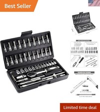 All-in-One 46-Piece Metric Ratchet Wrench Set with Sockets & Extension Bars picture