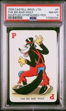 PSA 8 1938 CASTELL BROS. LTD. SHUFFLED SYMPHONIES #P THE BIG BAD WOLF RED MINT picture