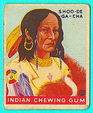 1933 R73 GOUDEY INDIAN GUM #187 - SHOO-DE-GA-CHA - HIGH Number - HTF Series 48 picture