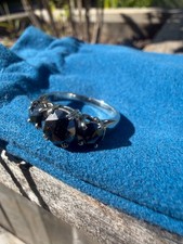 NO TARRIF Jewelry Ring Black diamond 1.79ct Platinum 900 picture