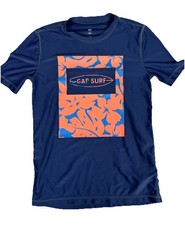 Gap Kids Boys Rash Guard Youth M 8-9 Navy Orange GAP Surf Short Sleeve Swim picture