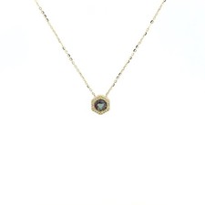Syn. Alexandrite Birthstone Of June 14k Yellow Gold Necklace picture