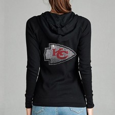 Kansas City Chiefs Rhinestone Full Zip Hoodie Sweatshirt picture