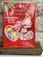 Vintage 1980s Strawberry Shortcake Classroom Valentines 30 Cards & Envelopes NEW picture