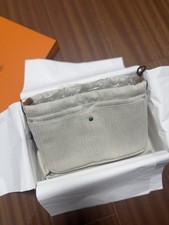 Hermès Fourbi 20 Canvas Bag Organizer Pouch Beige Herringbone New with Box picture