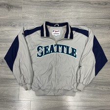 Vintage Majestic Seattle Mariners Dugout Jacket Large Men’s Rare Grey picture