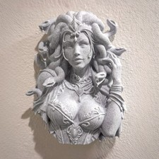 Medusa Wall Sculpture | 8” Gothic Mythology Art Home Decor | Medusa Bust Head picture