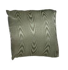 Vtg MCM Sage Green Throw Pillow Moire Satin Silky Textured Wavy Mid-Century picture