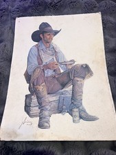 Vintage Gordon Snidow Coors Banquet Beer Cowboy