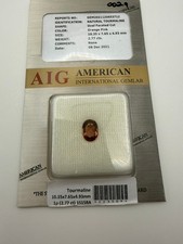 AIG Certified Natural Tourmaline 2.77ct Oval VVS Pink‑Brown / Orange‑Pink Estate picture