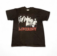 1986 Vintage LoverBoy Tour Tee Rock N Roll Grunge Black Sz L picture