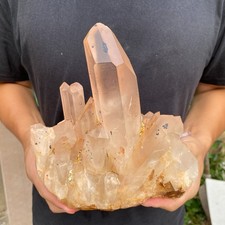 7.1lb Natural Clear white quartz crystal cluster specimen healing picture