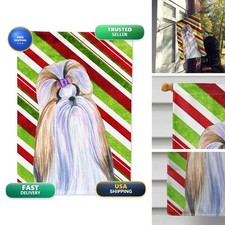 Caroline's Treasures SS4534CHF Shih Tzu Candy Cane Flag Large Multicolor picture