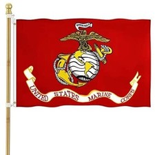 3X5 USMC UNITED STATE MARINE CORPS FLAG SEMPER FI FIDELIS 2 GROMMETS LICENSED picture