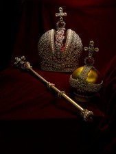 Catherine Coronation Orb 30cm Tall, 16cm Wide. Scepter 60cm Long Replica Drama picture
