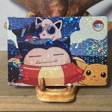 Snorlax Jigglypuff #463 CrackedIce Holo Pokemon Vintage Vending Sticker - NM picture