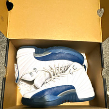 Jordan Air Jordan 12 Retro Men’s White/Blue High Top Lace-Up Athletic Sneakers picture