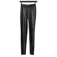 Wolford Estella Black Vegan Leather Skinny Moto Leggings Size US 6 picture