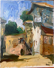 Plein Air Expressionist Cityscape Original Oil Painting On Canvas 16x20 Signed picture