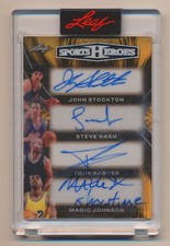 2026 Leaf Sports Heroes Magic Johnson Steve Nash Stockton Parker H4-14 AUTO 1/1 picture