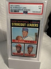 1971 Topps #72 N.L. Strikeout Leaders PSA 7 Tom Seaver Bob Gibson Fergie Jenkins picture