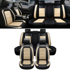 Full Set Faux Leather Seat Covers Front Rear 5-Seats for Toyota Honda Universal picture