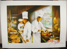 Raymond Chicken French Cooks 1980 Signed Print & Numbered 192 / 250 picture