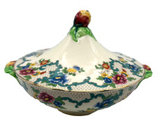 Royal Cauldon Victoria / Floradora Tureen England Covered Serving Bowl Vintage picture