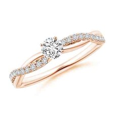 ANGARA 0.32 Ctw Natural Diamond Engagement Ring in 14K Gold (H SI2, 3.8MM) picture