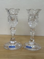 Marquis Waterford Crystal Amway Diamond Collection Pair Candle Sticks 6” picture