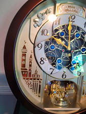 Seiko Melodies in Motion Musical Clock MS-XM491-1 Multiple Melodies Round picture