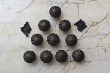 Vintage Cast Iron Round Flower Pulls Drawer Cabinet Door Handle Knobs 10 pcs picture