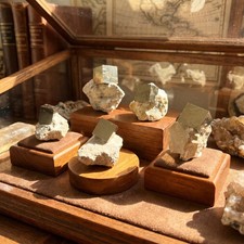 Golden Iron Pyrite Crystal Cubes In Rough Raw Matrix Spain Mineral picture