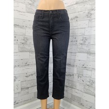 Madewell High Rise Slim Straight Jeans Black 28 Magic Pockets Petite picture