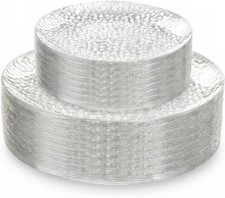 60Pcs Plastic Plates, Clear Disposable Plates, Hammered Heavy Duty Plastic picture