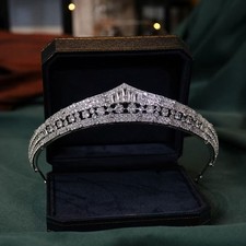 Luxury Crystal Bridal Tiara Crown Princess Wedding Headpiece Silver Rhinestone picture