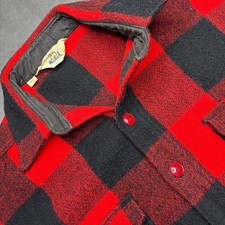 Vtg 70s Woolrich Jacket Buffalo Plaid Wool Hunting Coat Mens L Flannel Shacket picture