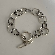 Solid 925 Sterling Silver Bracelet for Women | Vintage Handmade Simple Bangle picture