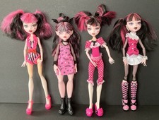 4 Mattel Monster High Draculaura Dolls - Dead Tired, Gore-ganizer, Boo & Swin picture