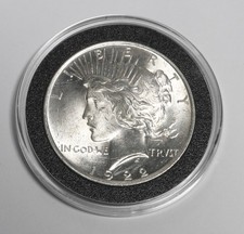 1922-P Peace Silver Dollar - 90% US Coin - AU - In Air-Tite Capsule picture