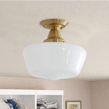 Aiwen 11.81 in 1-Light Simple Dome Modern Farmhouse Semi Flush Mount Light picture
